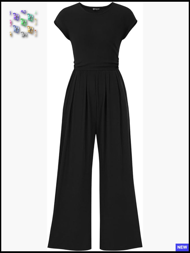 Ribbed Knit Wide Leg Jumpsuit Elegant Casual One Piece Outfit Cap Sleeve